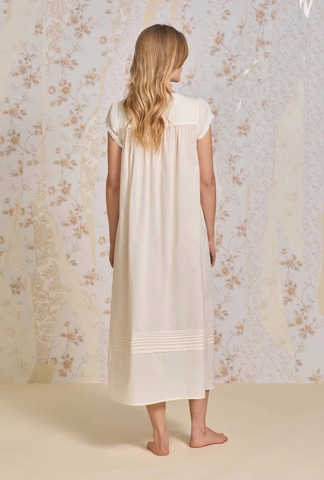 Aqua Dream Cotton Lawn Ballet Nightgown - Yellow - 3