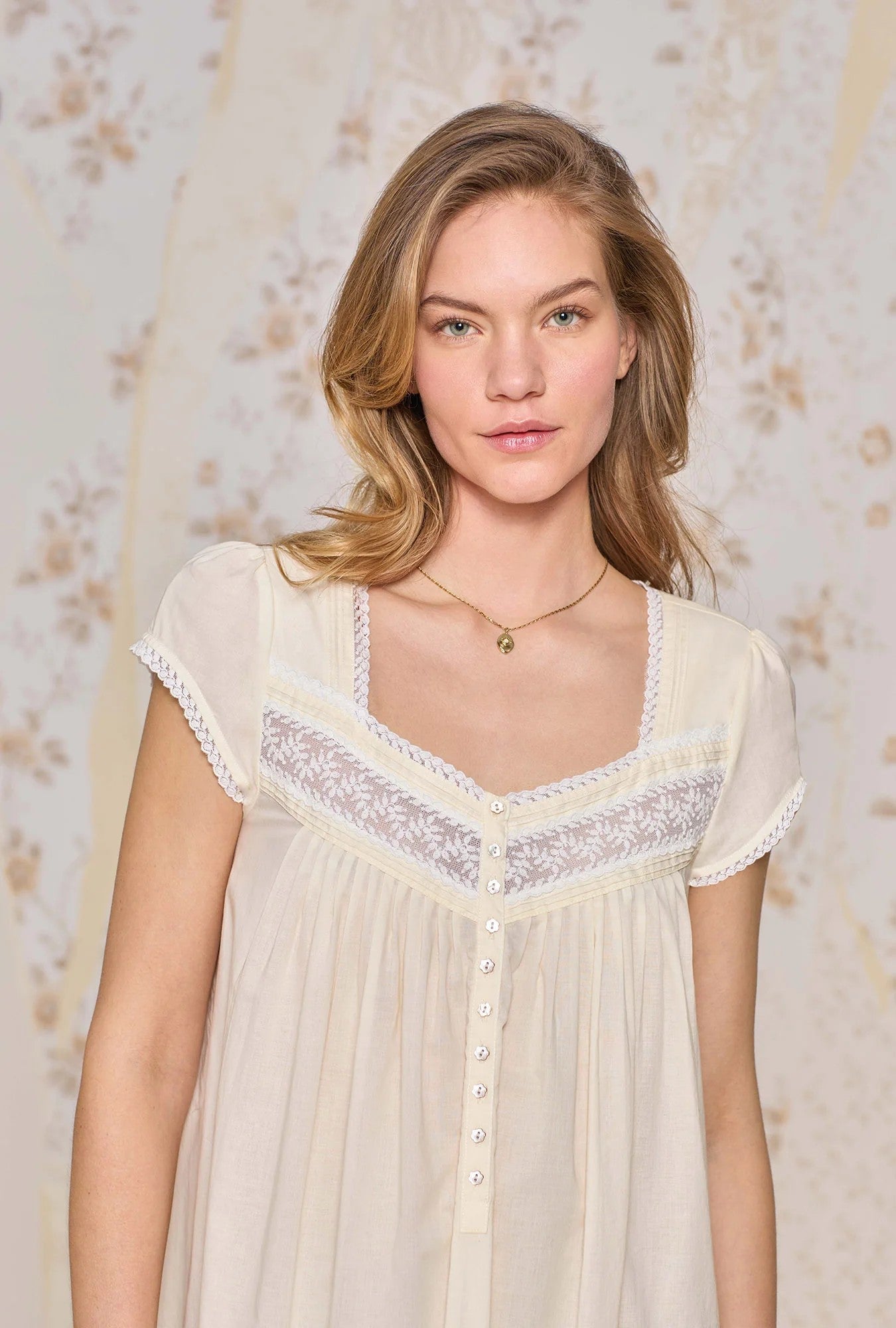 Aqua Dream Cotton Lawn Ballet Nightgown - Yellow - 4