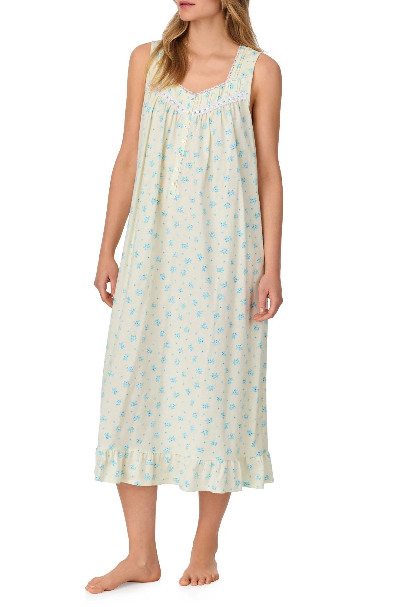 Chamomile Sky Cotton Knit Ballet Nightgown - Yellow - 2