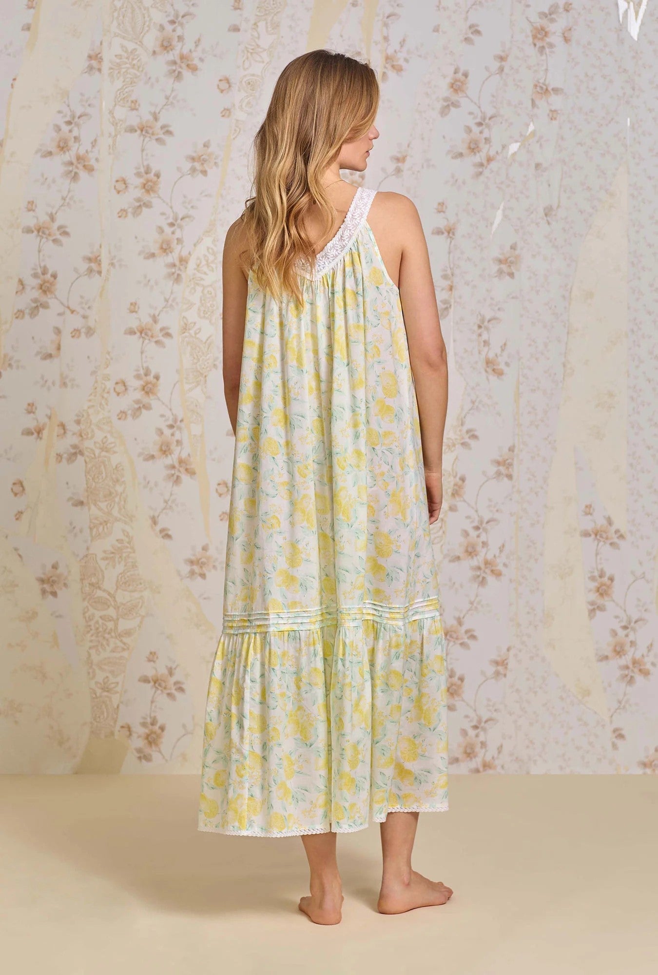 The "Faye" Limoncello Cotton Lawn Ballet Nightgown - Yellow - 3