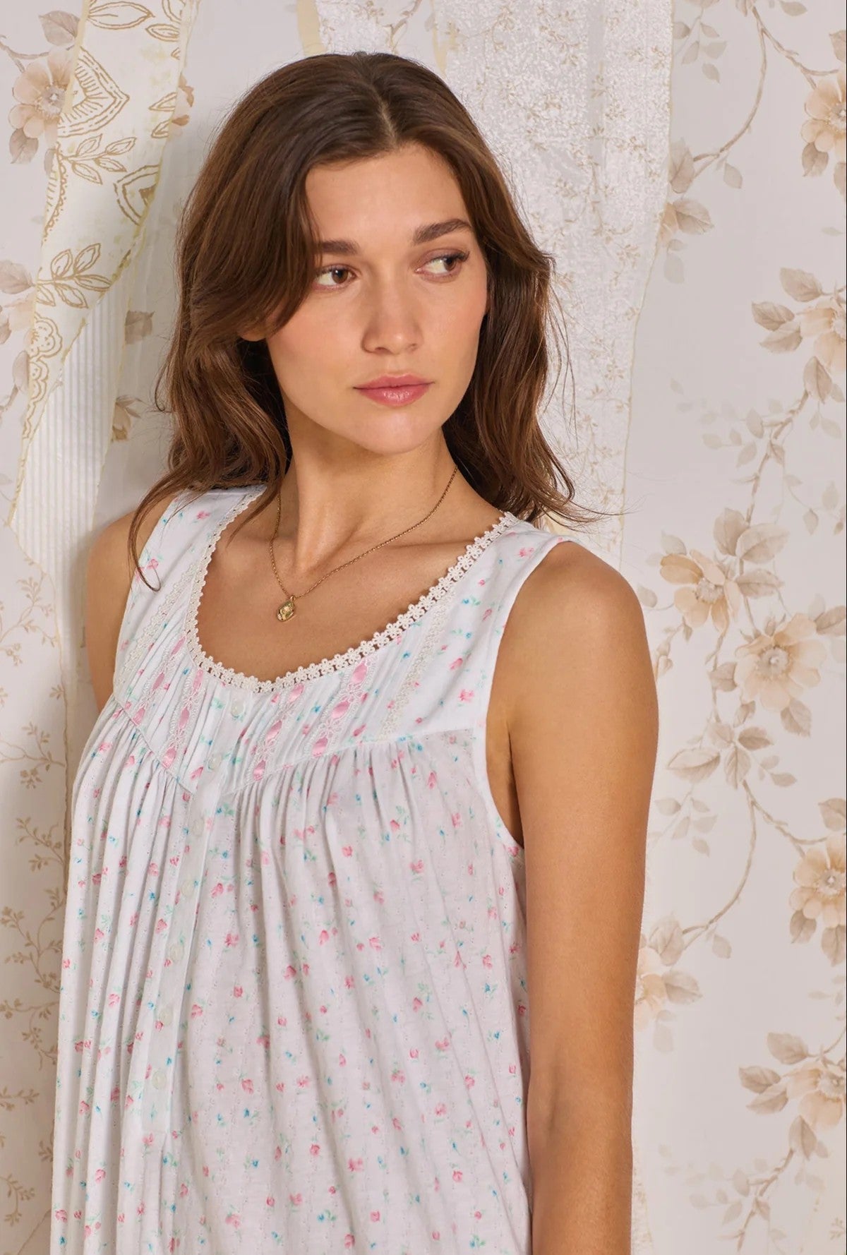 Angelic Rose Cotton Pointelle Ballet Nightgown - White - 4