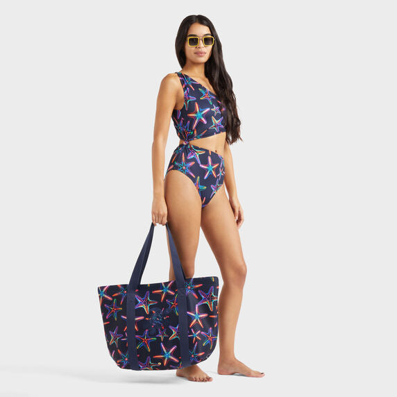 Women Asymetric One-piece Swimsuit Disco Stars - 3