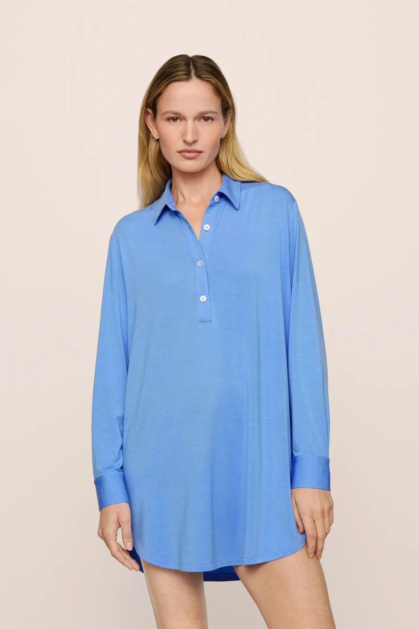 Gisele TENCEL™ Modal Boyfriend Sleepshirt - Blue - 1