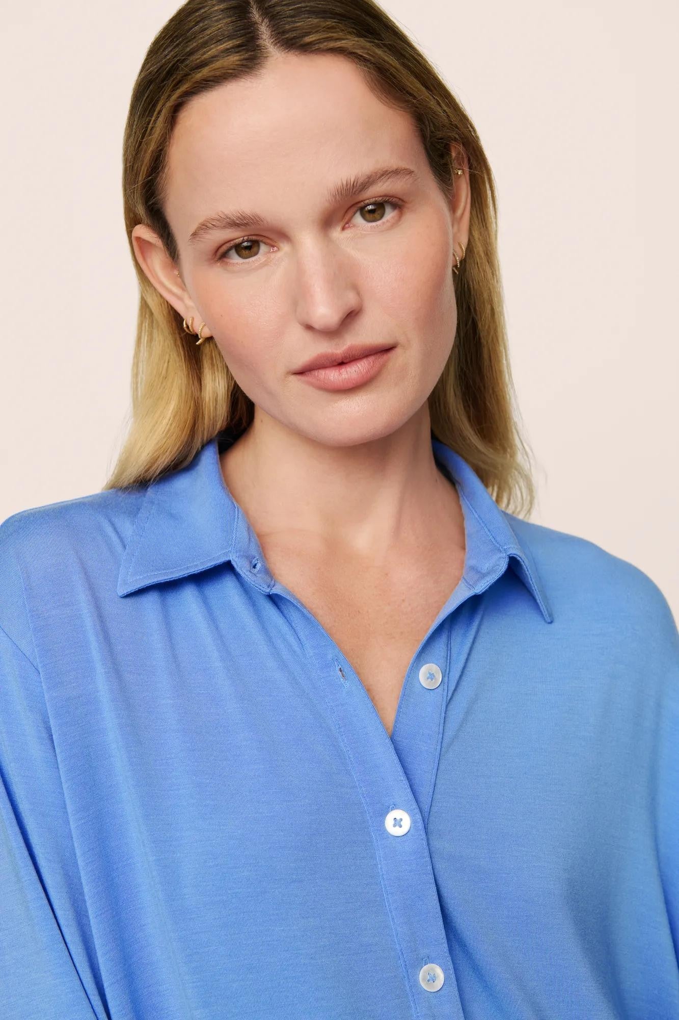 Gisele TENCEL™ Modal Boyfriend Sleepshirt - Blue - 3