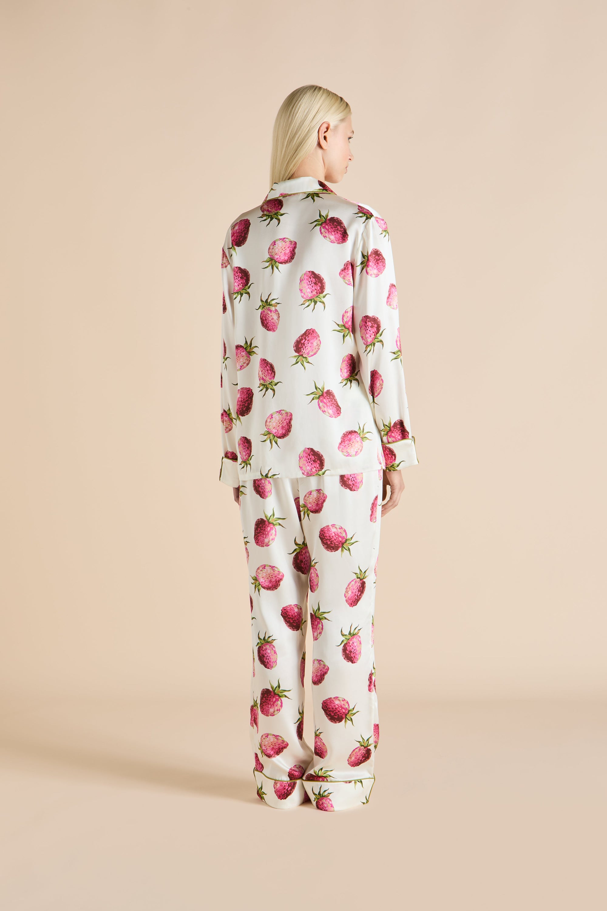 Lila Blythe Ladies Woven Long Pyjama Set  - Ivory - 3