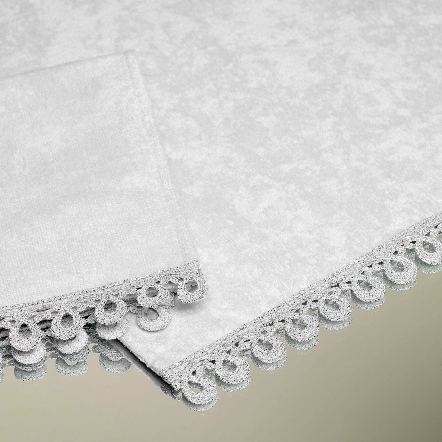 Macramé towel and guest set - Gray - 1