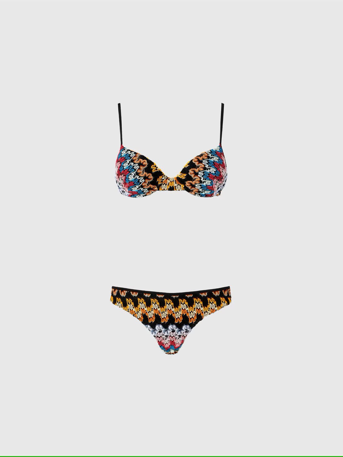 Balconette bikini in lamé viscose lace - Mix - 1