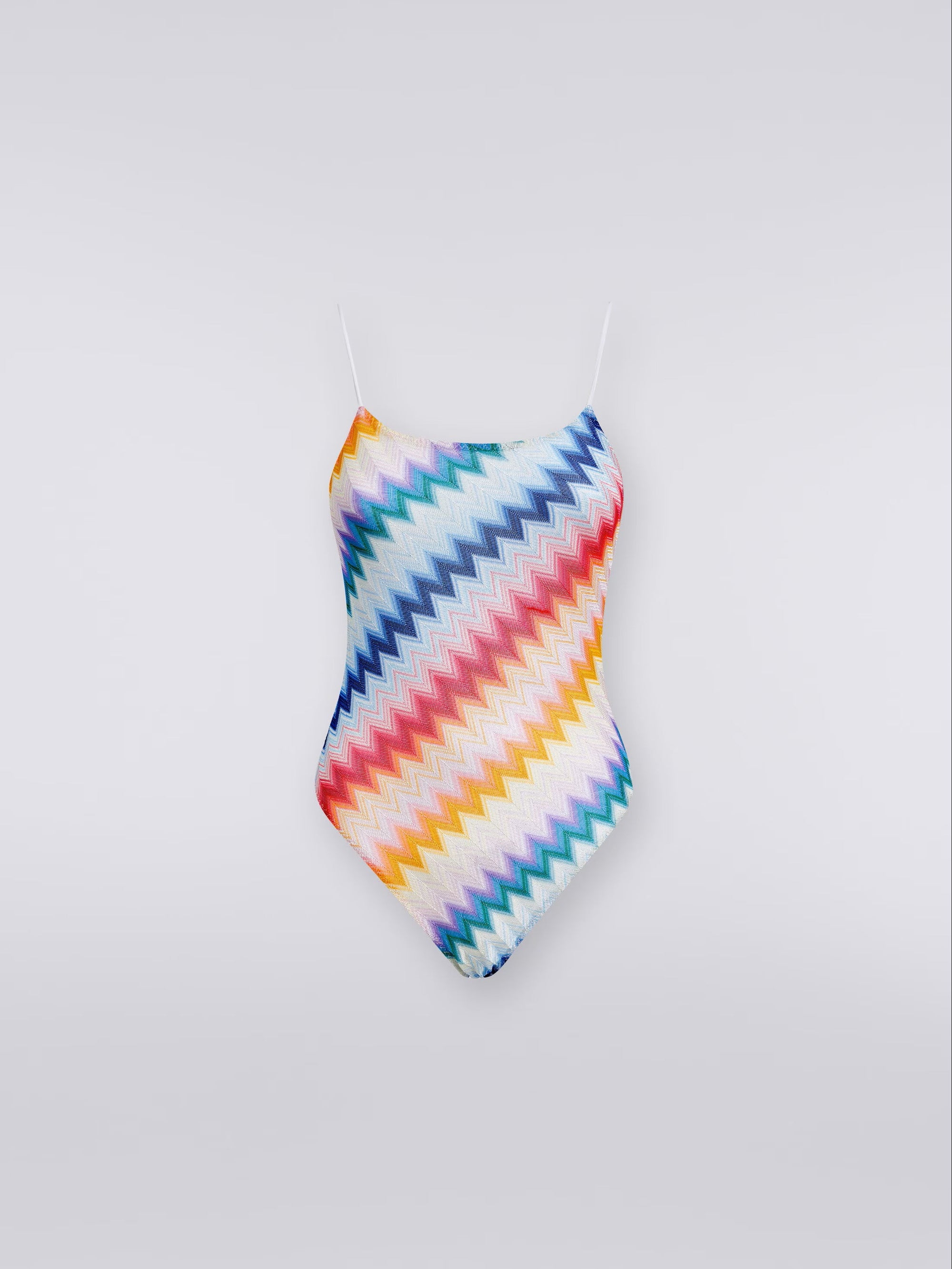Zigzag one-piece swimming costume with lurex - Mix - 1