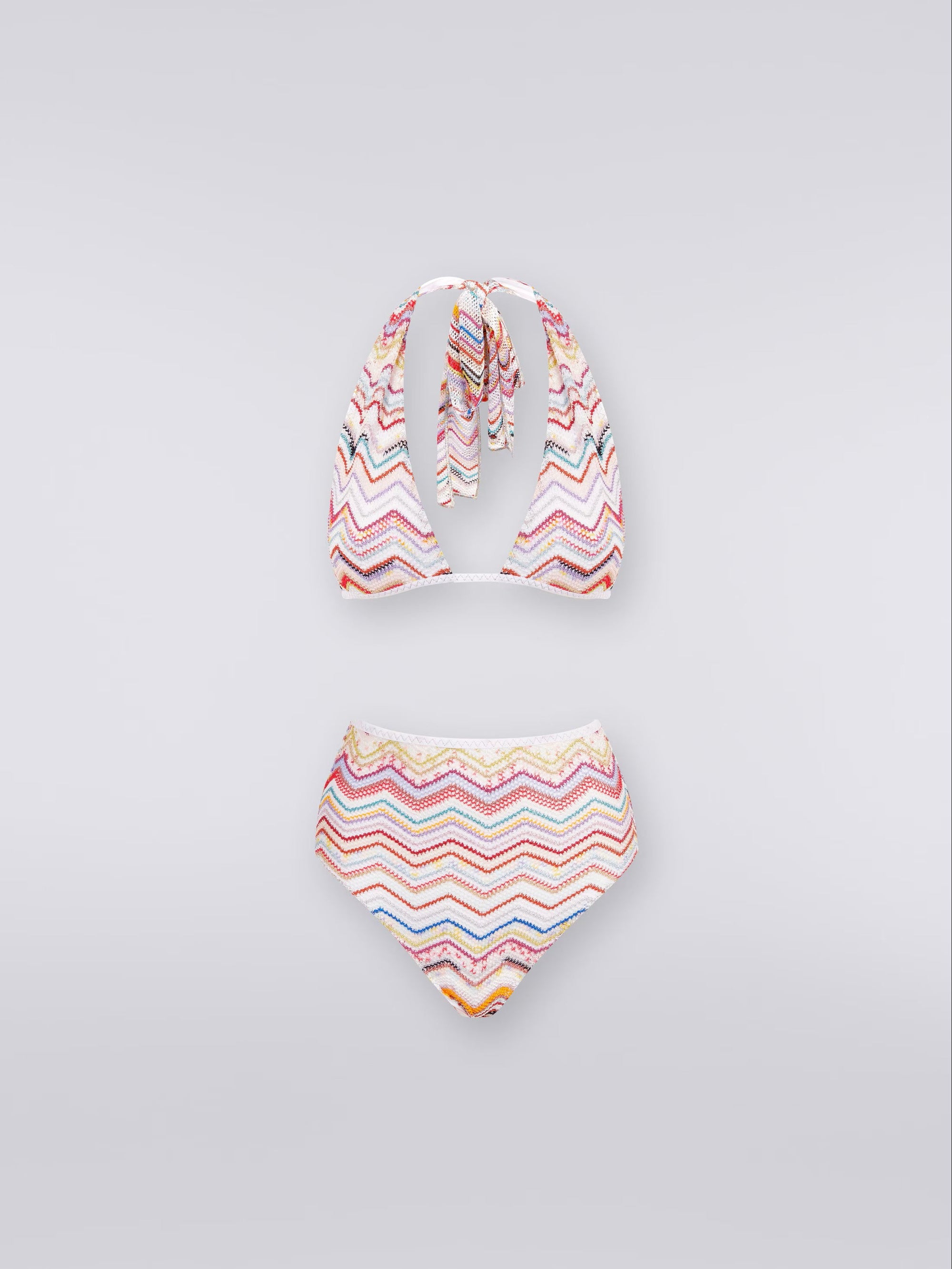 Bikini in crochet with lurex and high-waisted briefs - Mix - 1
