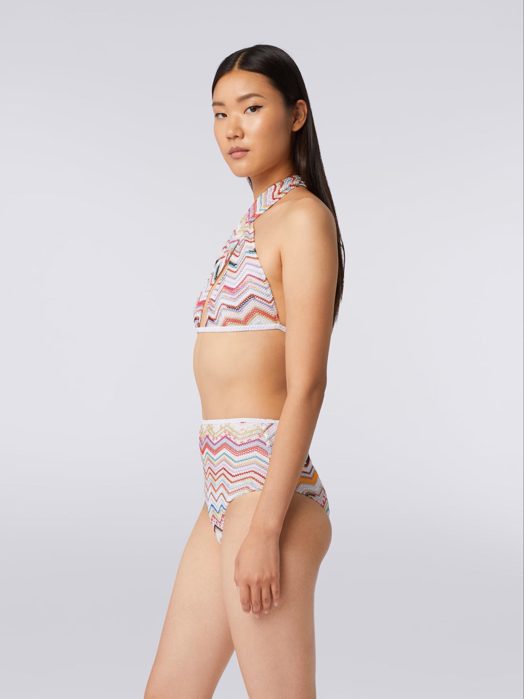 Bikini in crochet with lurex and high-waisted briefs - Mix - 3