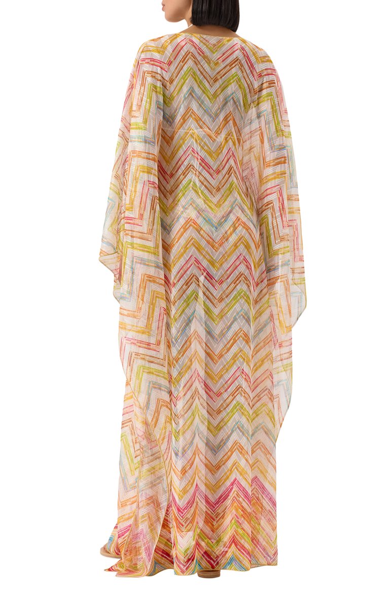 Long cover-up caftan in zigzag - 3