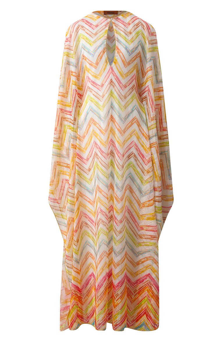 Long cover-up caftan in zigzag - 5