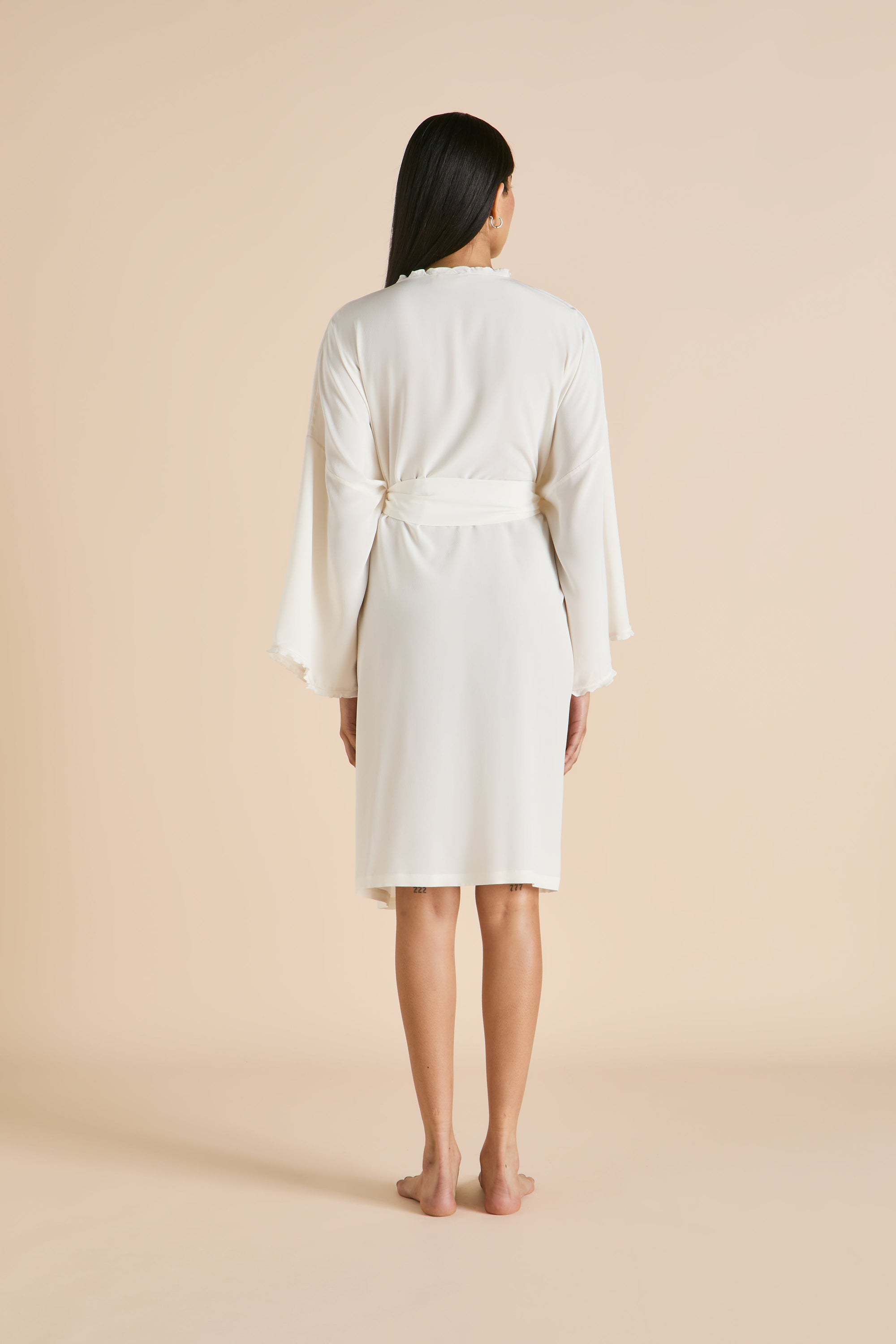 Mimi Ivory Ladies Woven Short Robe - 5