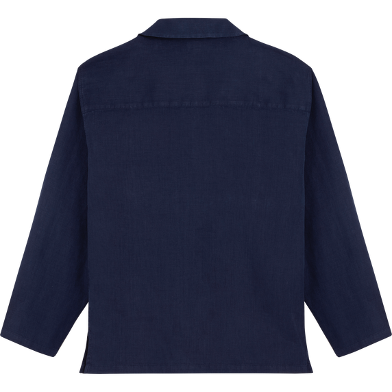 Linen Peajacket Solid - Vilebrequin x Ines de la Fressange - Navy - 2