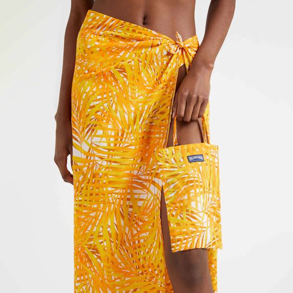 Women Organic Cotton Pareo Palm Leaves - 2