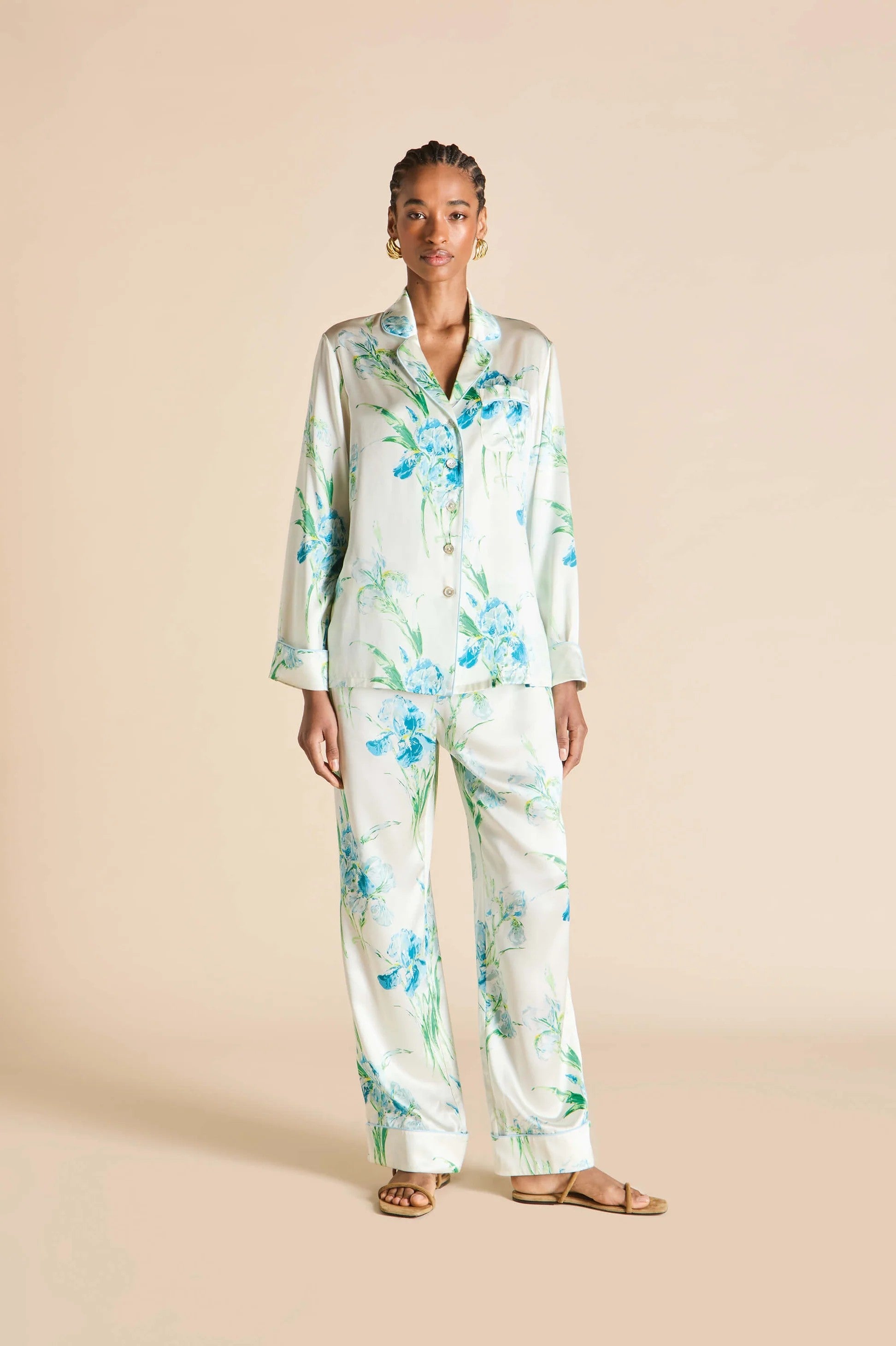 Lila Asterias Ivory Floral Pajamas - 1