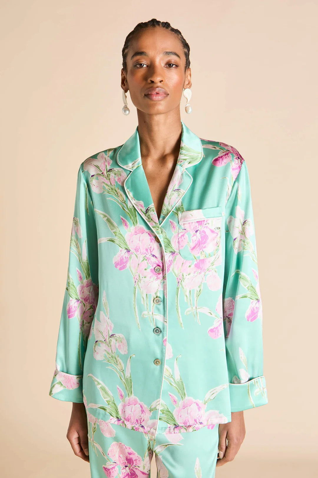 Lila Abalone Turquoise Floral Pajamas - 2