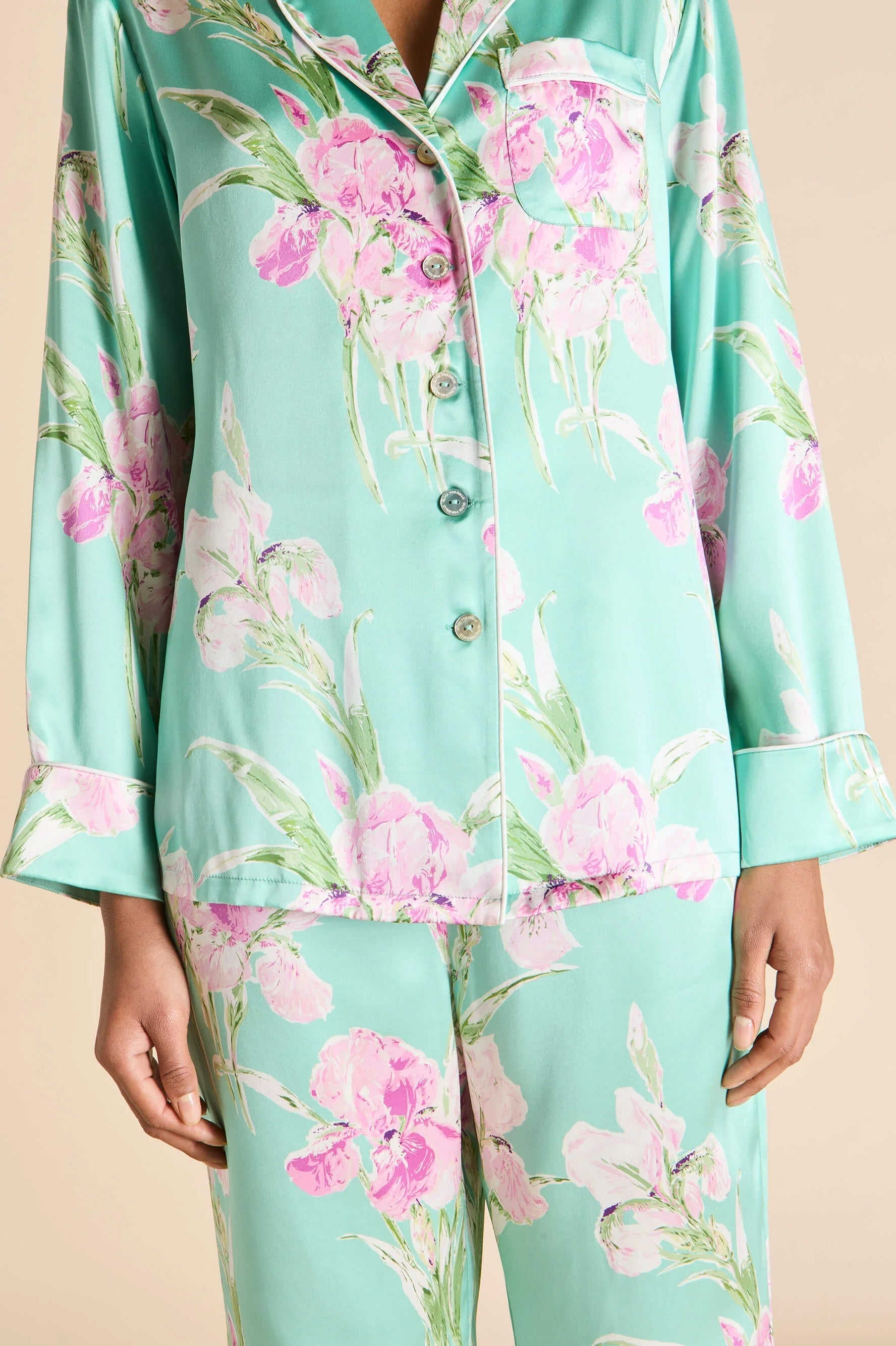 Lila Abalone Turquoise Floral Pajamas - 3