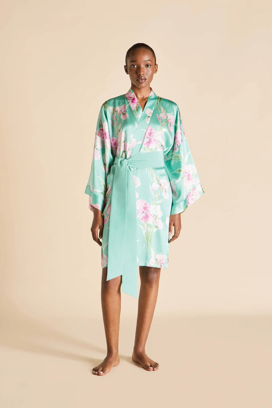 Mimi Abalone Turquoise Floral Robe - 1