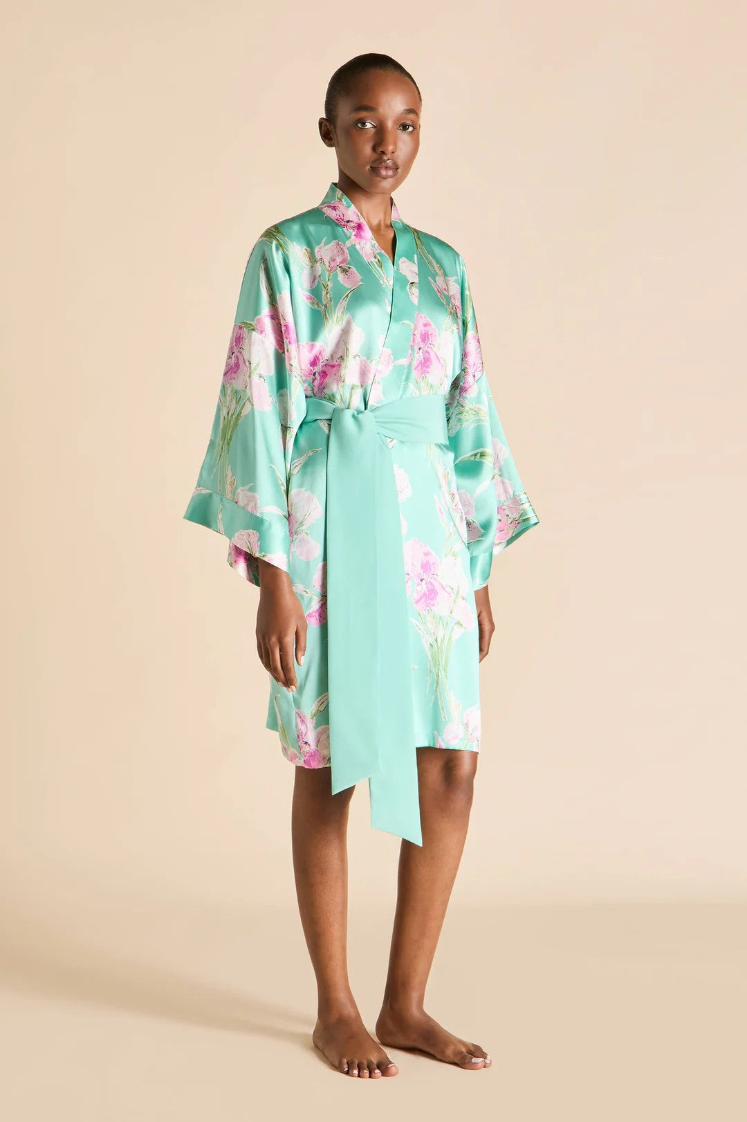 Mimi Abalone Turquoise Floral Robe - 2