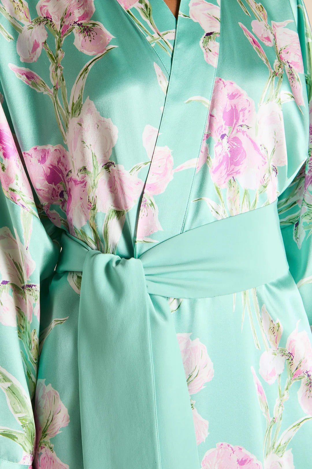 Mimi Abalone Turquoise Floral Robe - 3