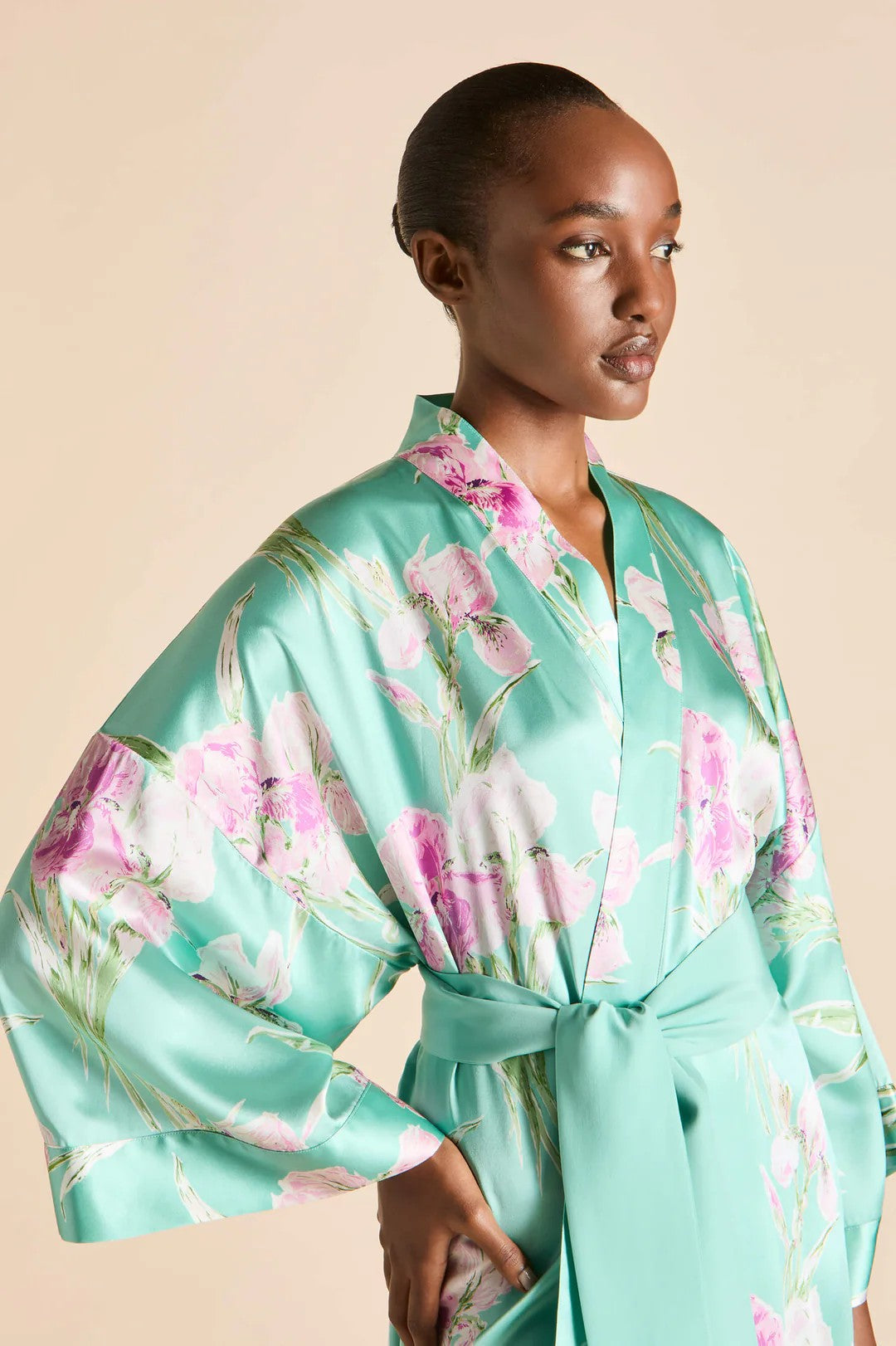 Mimi Abalone Turquoise Floral Robe - 4