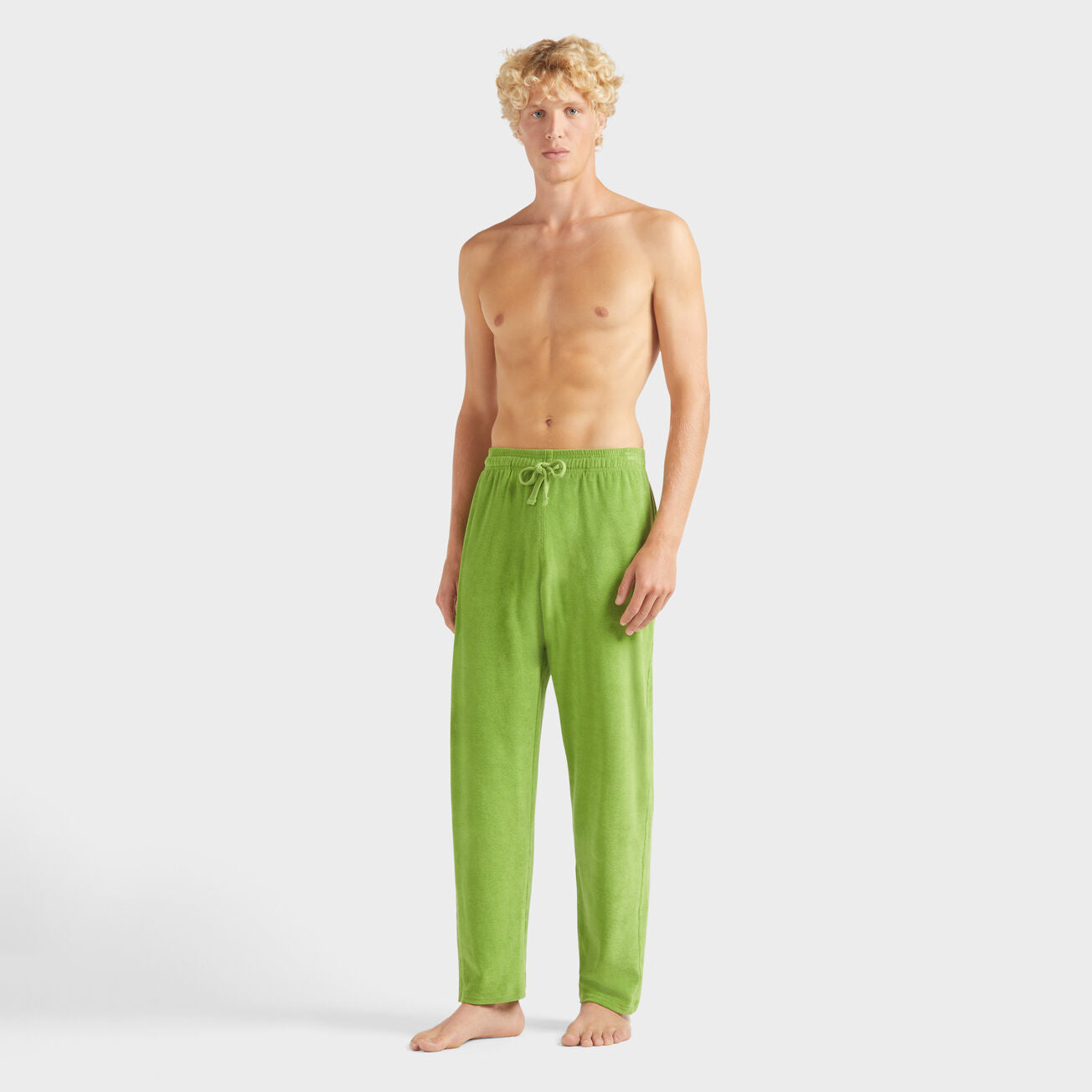 Men Terry Pants Solid - Green - 1