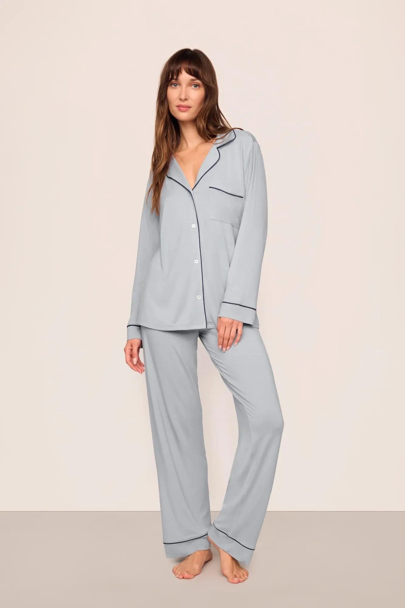 Gisele TENCEL™ Modal Long PJ Set - Gray - 1