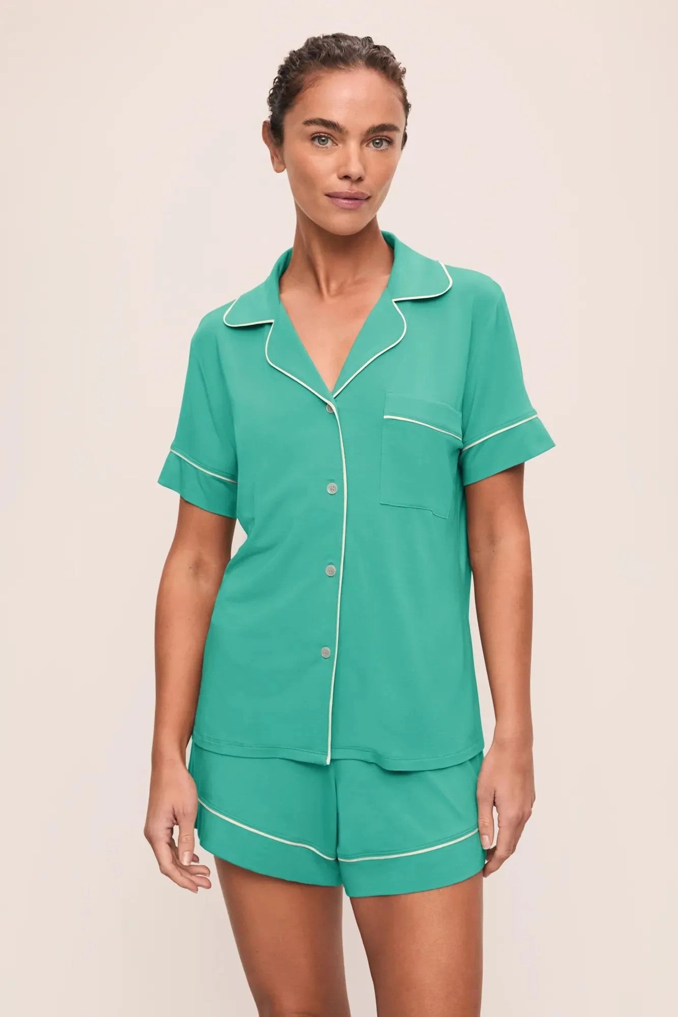 Gisele TENCEL™ Modal Relaxed Short PJ Set - Green - 1