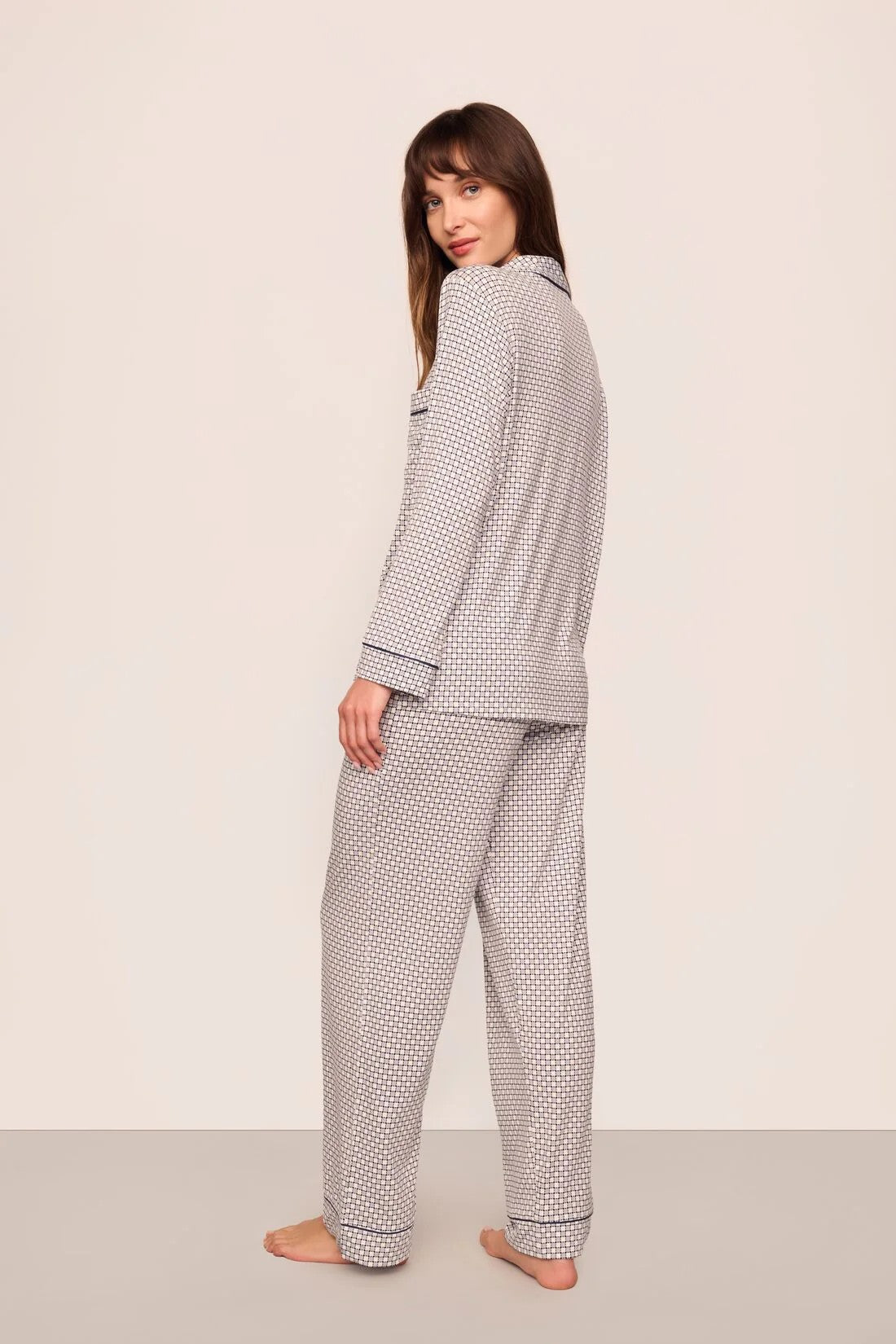 Gisele Printed TENCEL™ Modal Long PJ Set - Gray - 3