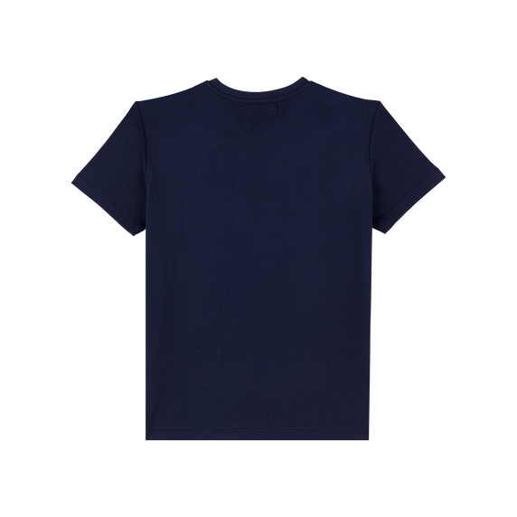 Men Cotton T-shirt Embossed Vilebrequin Logo - Navy - 4