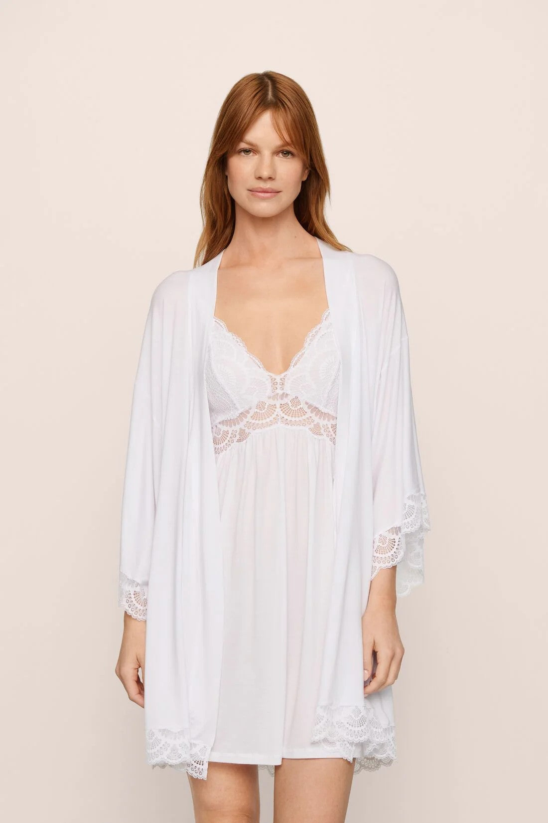Mariana TENCEL™ Modal Robe with Chemise - White - 1