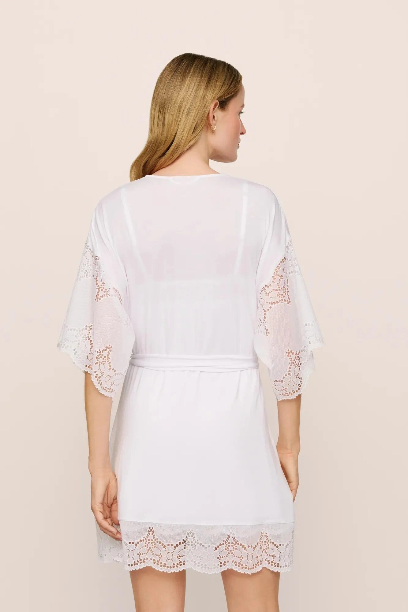 Beatrix TENCEL™ Modal Robe with Chemise - White - 3