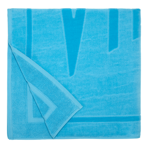 Solid Organic Cotton Beach Towel - Blue - 3