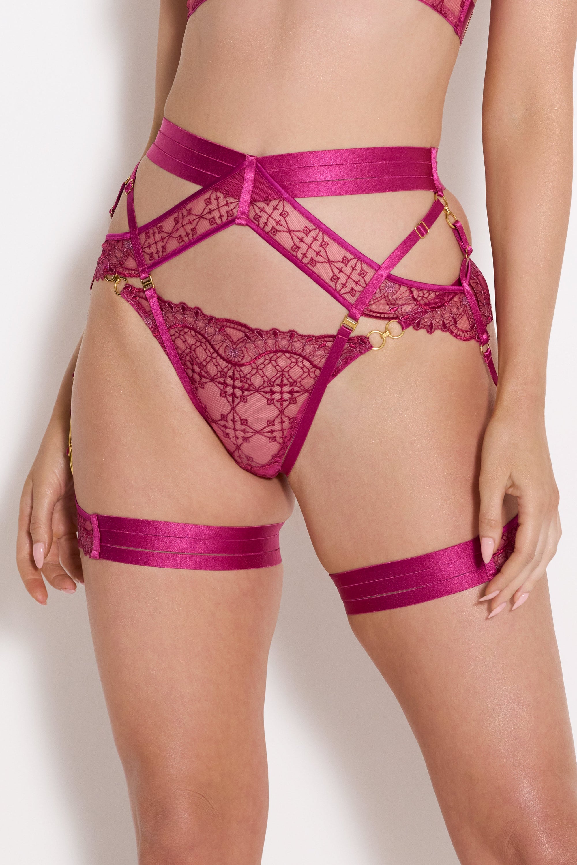 Mari Suspender Harness Fuchsia - Fuchsia - 3