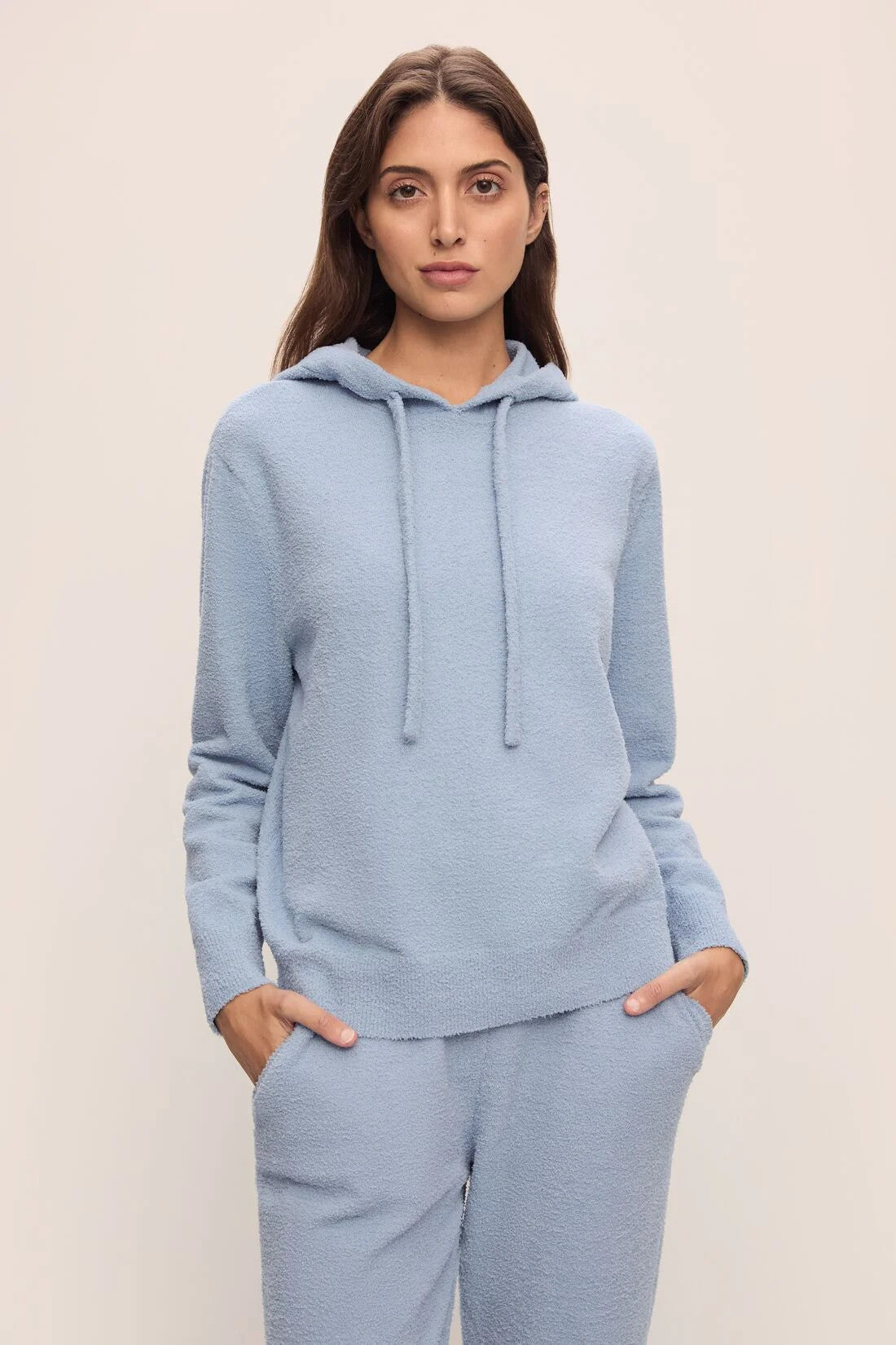 Recycled Boucle Hoodie with jogger - Blue - 1