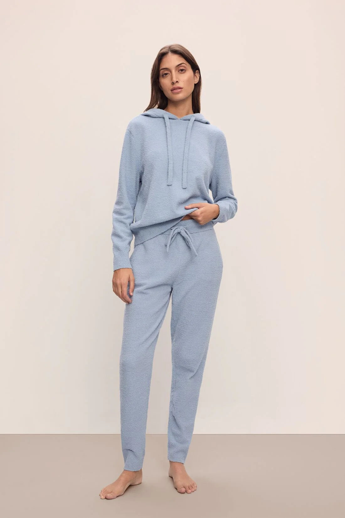 Recycled Boucle Hoodie with jogger - Blue - 2