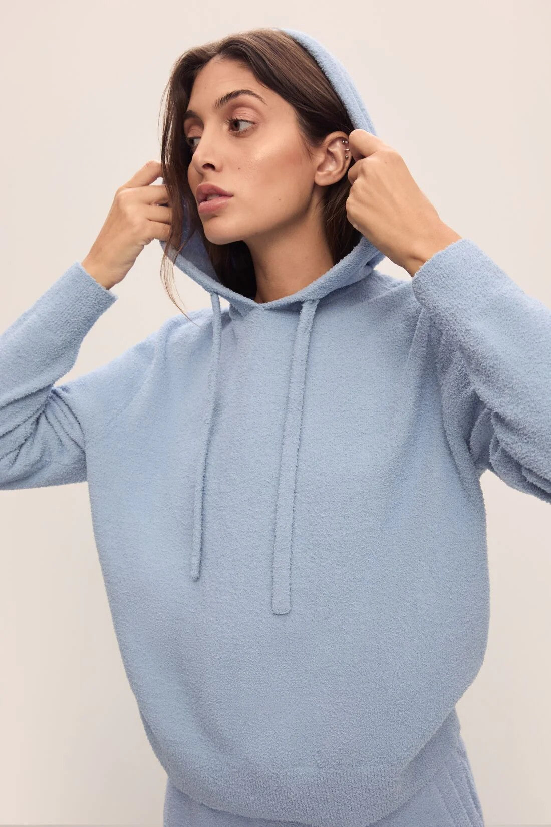 Recycled Boucle Hoodie with jogger - Blue - 4