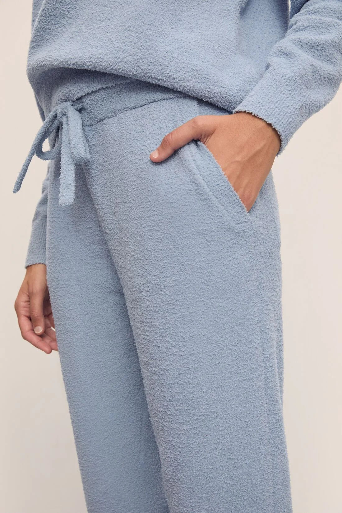 Recycled Boucle Hoodie with jogger - Blue - 5