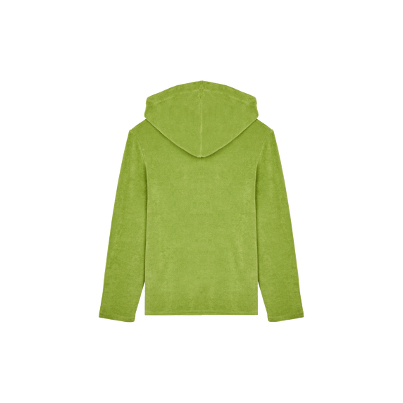 Men Terry Long-sleeves Hooded T-shirt - Green - 5