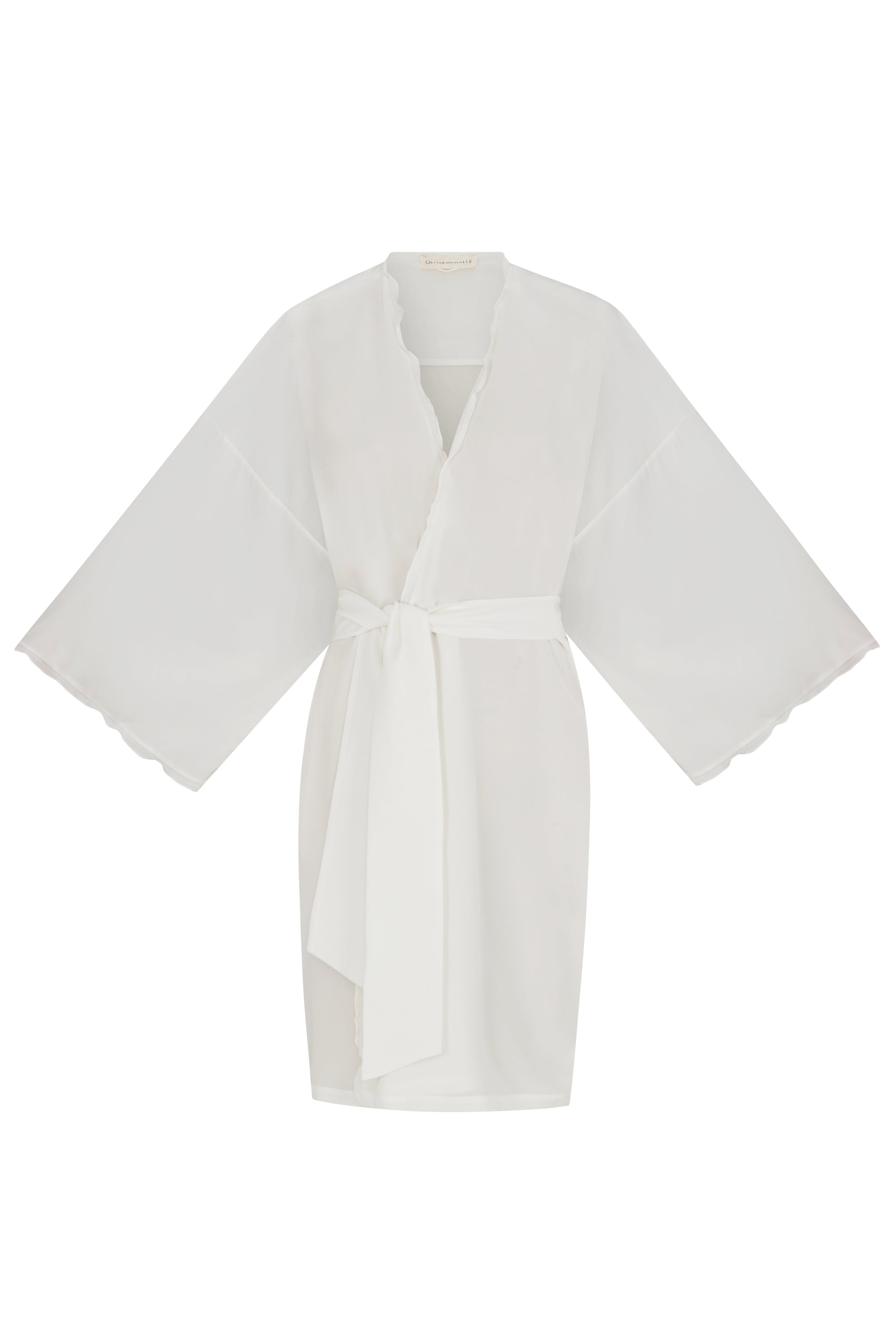 Mimi Ivory Ladies Woven Short Robe - 6